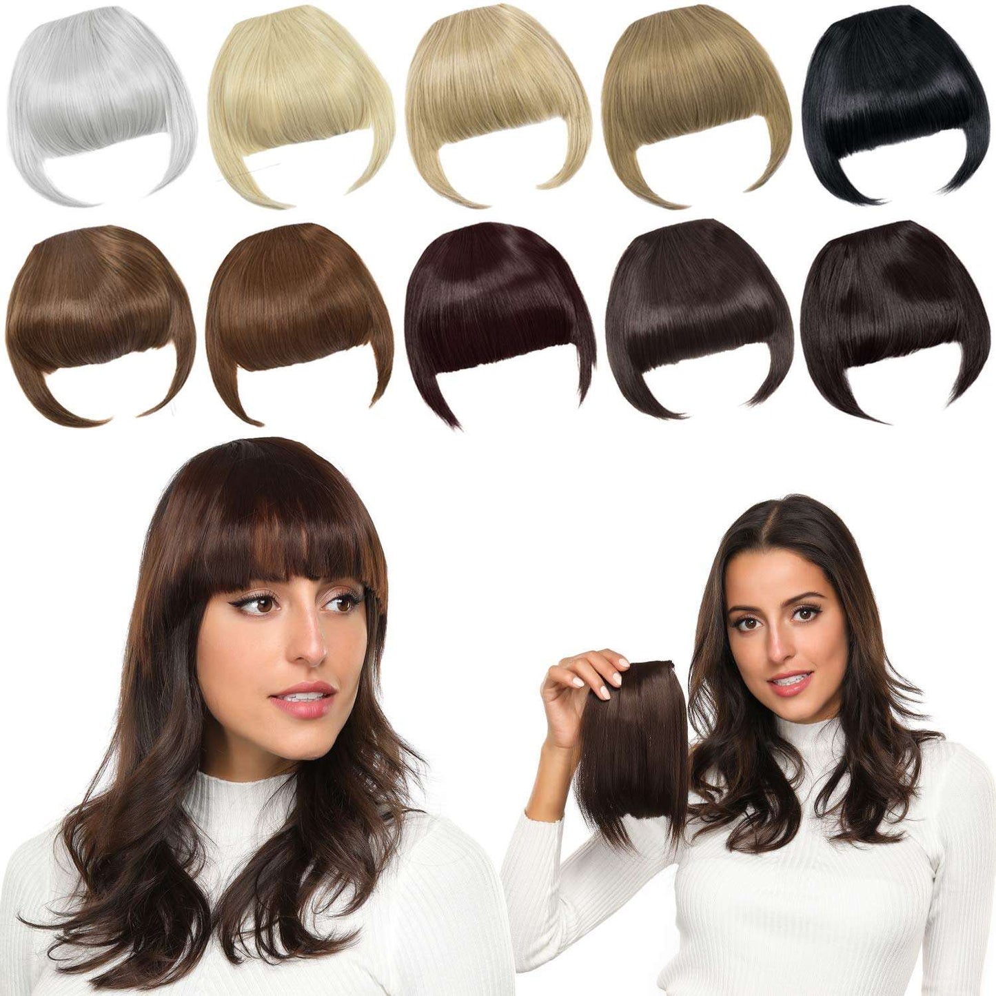 2024 HOT SALEš„ 45% OFF| Seamless 3D Clip-In Bangs Hair Extensions