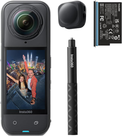 Insta360 X5 - Waterproof 8K 360° Action Camera, Leading Low Light, Invisible Selfie Stick Effect, Rugged and Replaceable Lens, 3-Hour Battery, Built-in Wind Guard, Stabilization, Triple AI Chip Design