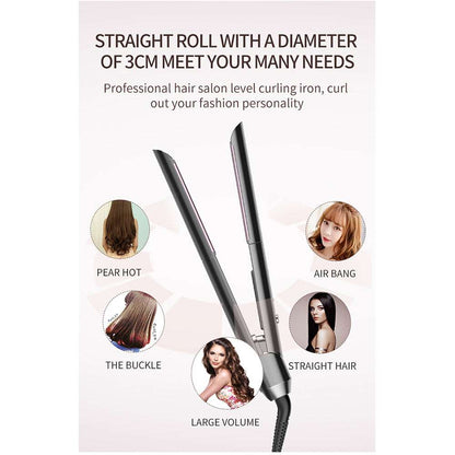Flat Iron,Hair Straightener Curler 2 in 1,Ceramic Tourmaline Titanium Flat Iron for Hair Fast Heating-up Temp 265 to 450℉